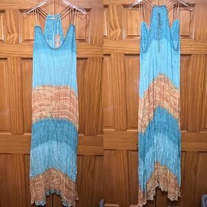 Khush by Patricia Tombini Bohemian Beaded Maxi Dress Size Large NWT